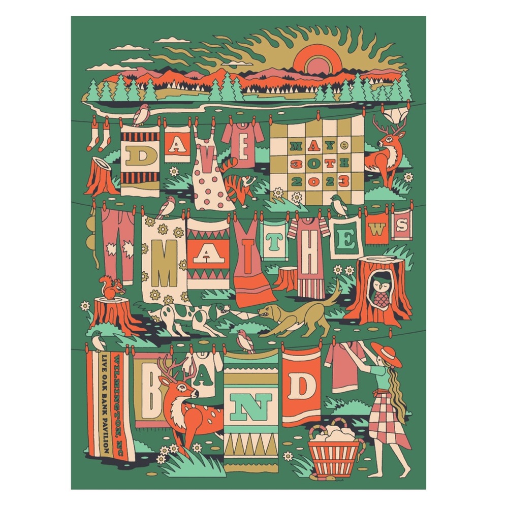 Dave Matthews Band Poster Wilmington, NC 5/30/2023